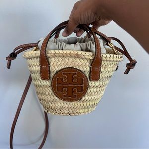 Tory Burch ELLA STRAW MINI BASKET